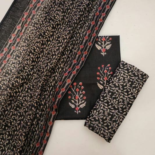 Cotton Dress Material With Kota Checks Dupatta