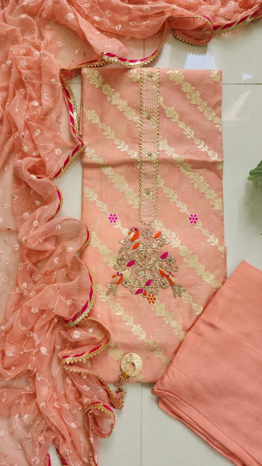 Chanderi silk suit