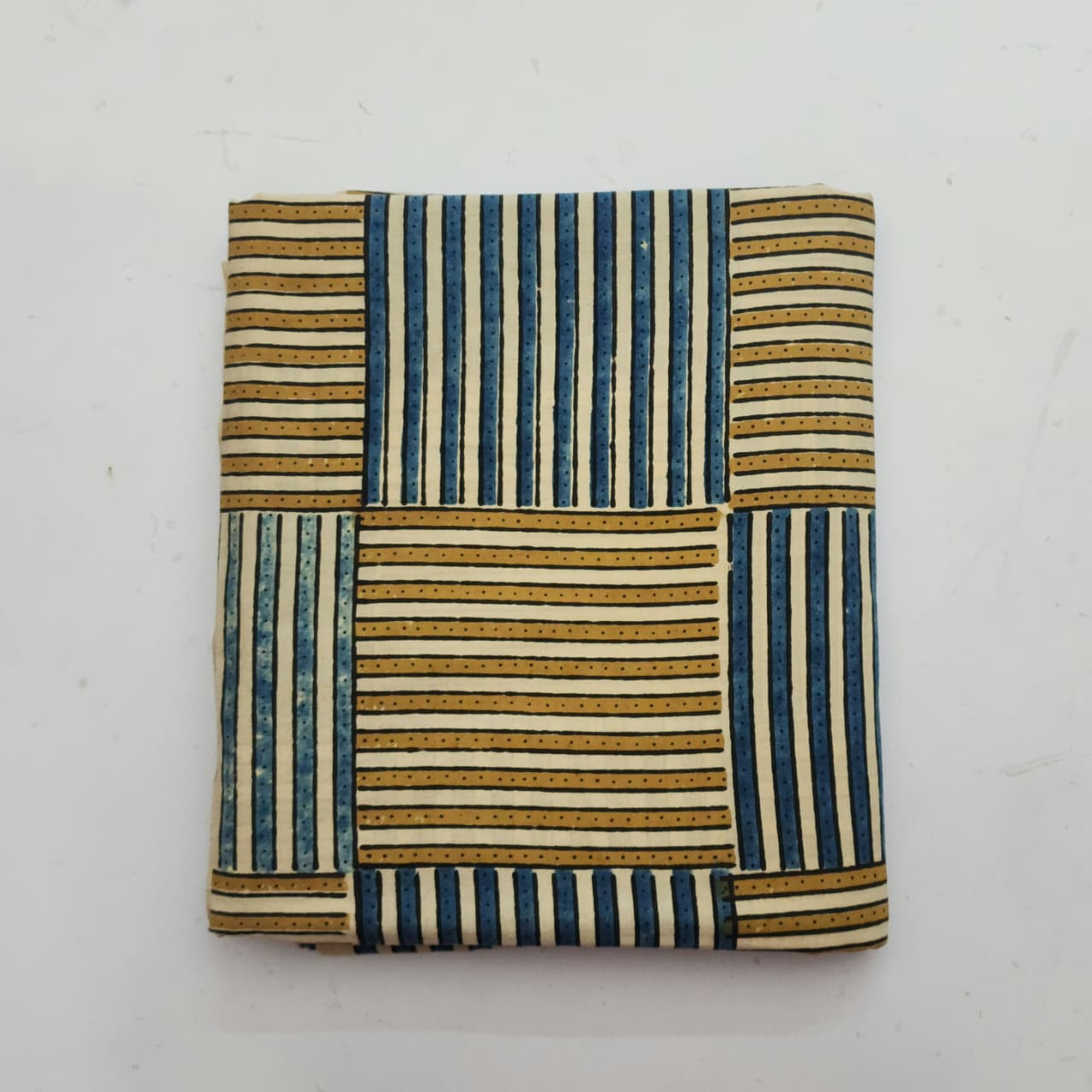 Natural Ajrakh Handblock Print Running material