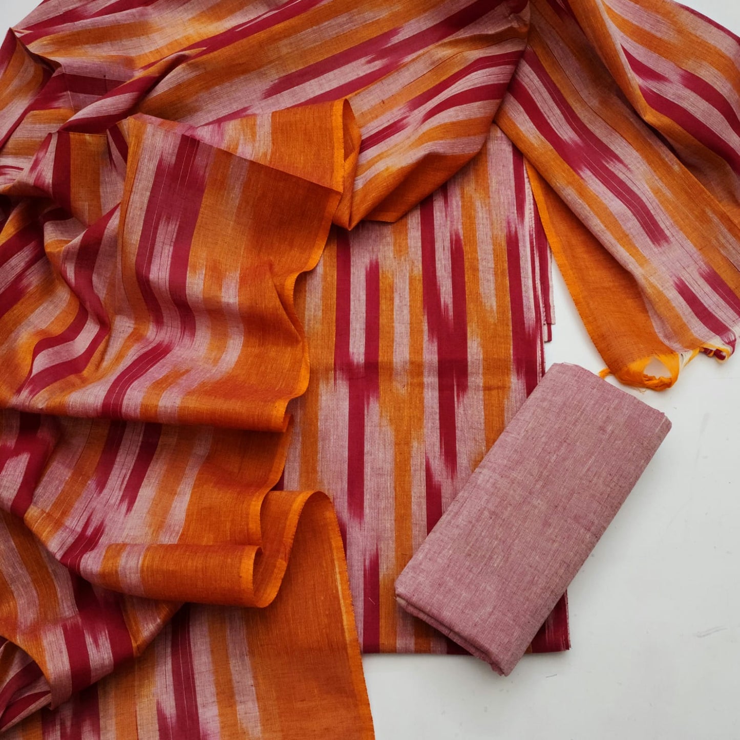 Single Ikkat Dress Material With Dupatta