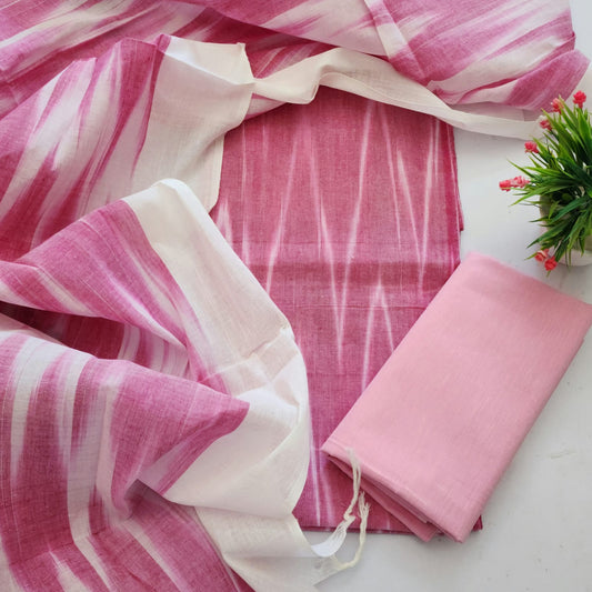 Single Ikkat Dress Material With Dupatta
