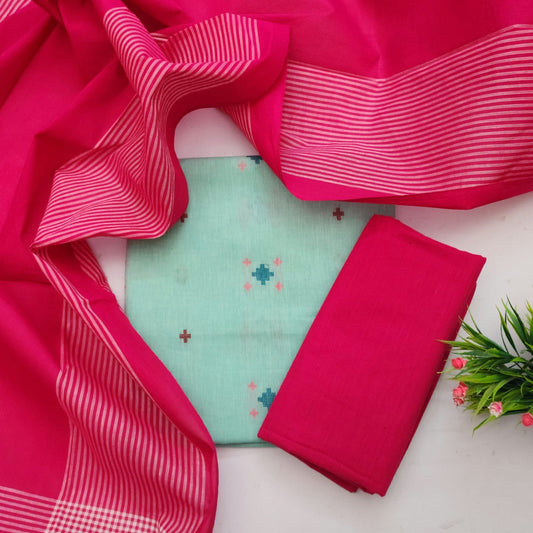 Single Ikkat Dress Material With Dupatta