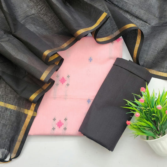 Single Ikkat Dress Material With Dupatta