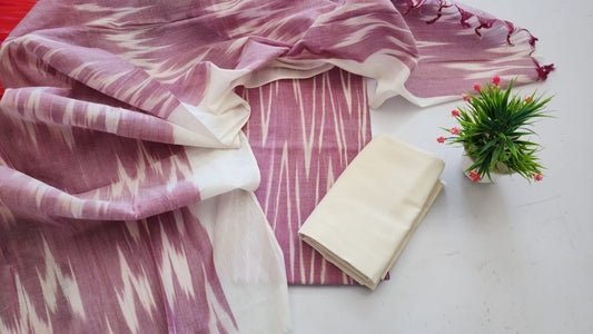 Single Ikkat Dress Material With Dupatta