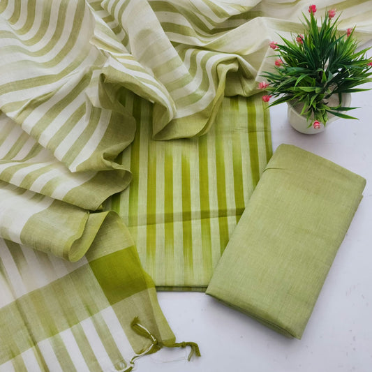 Single Ikkat Dress Material With Dupatta